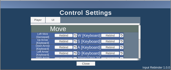 Example controls