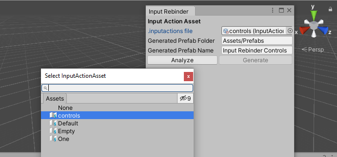 Select input actions